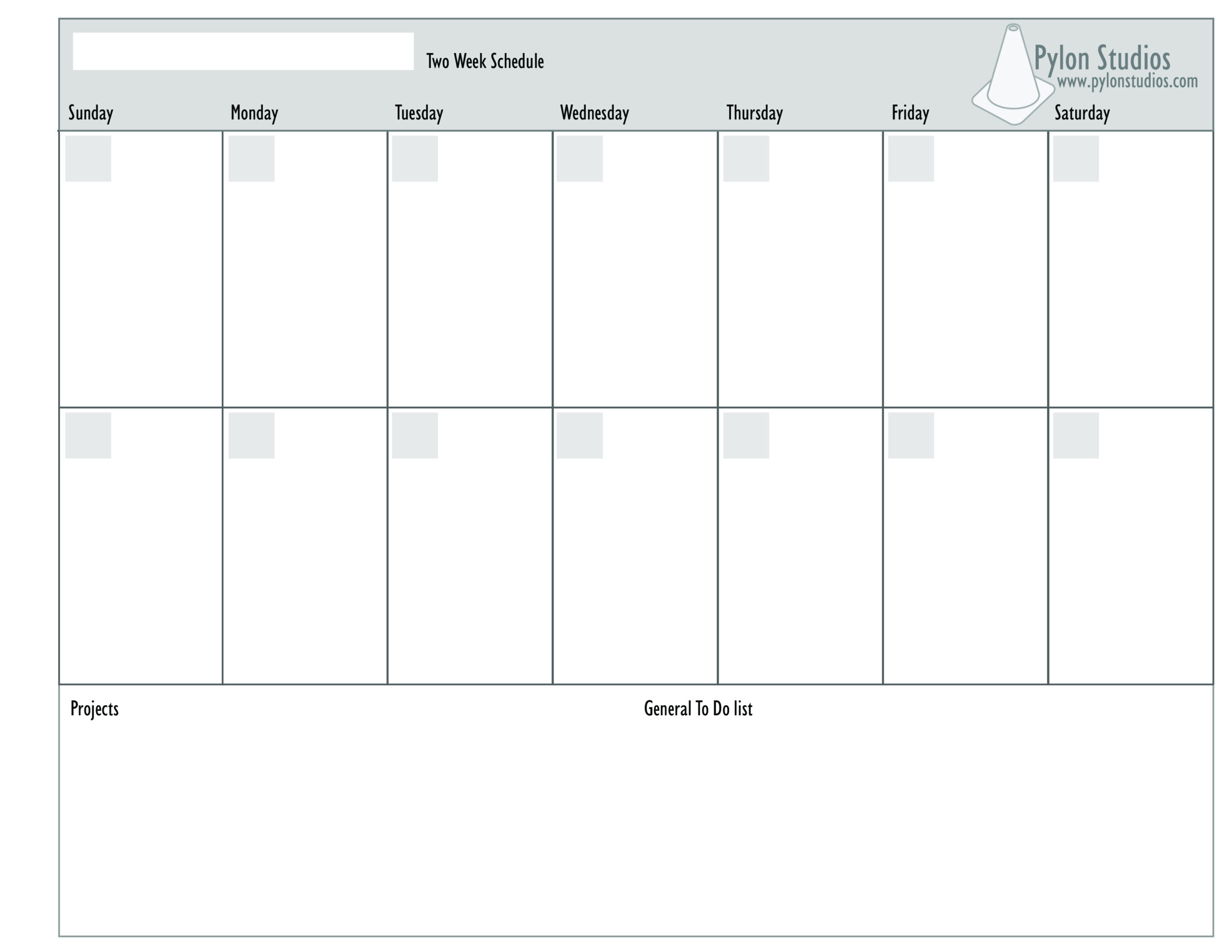 two-week schedule template example