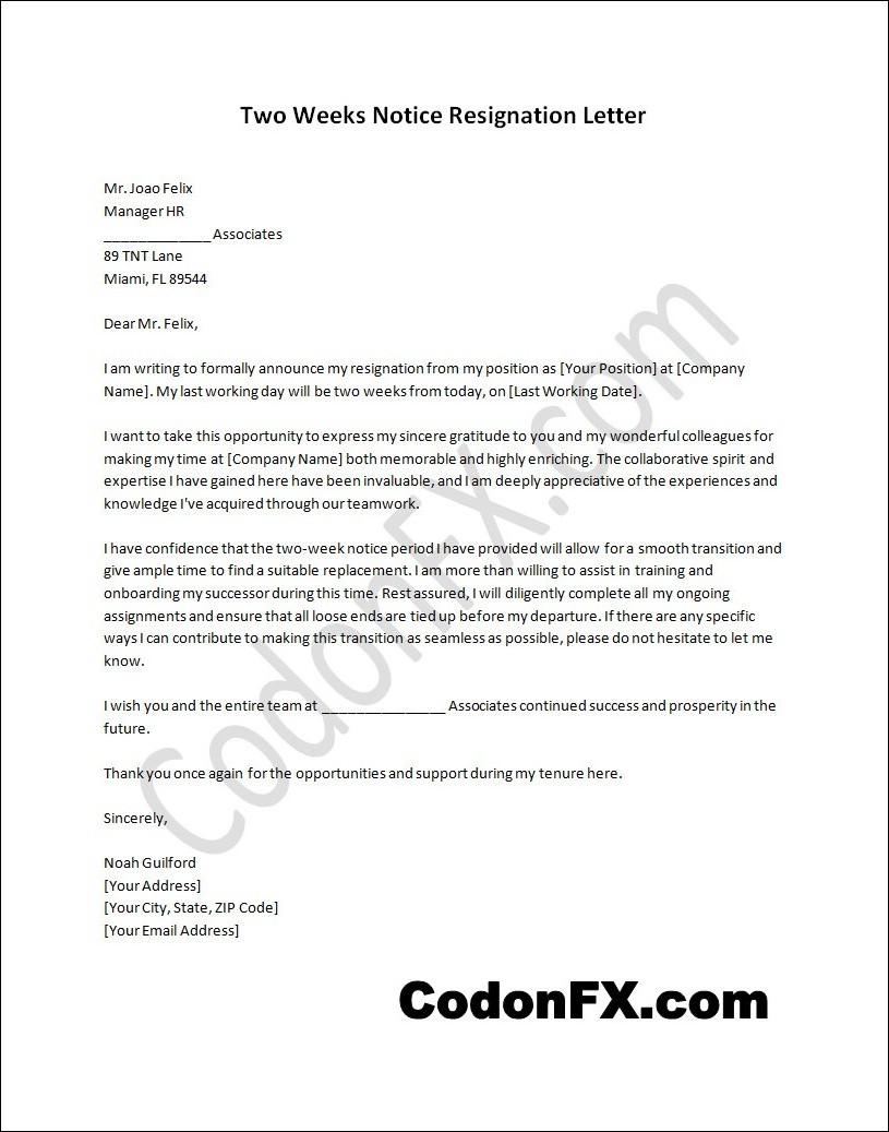 Ready to resign with grace? Explore our expertly crafted two weeks' notice resignation letter template for a smooth transition. Download now and take the first step.