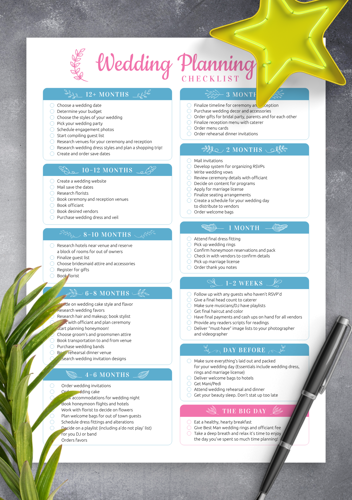 wedding checklist template example