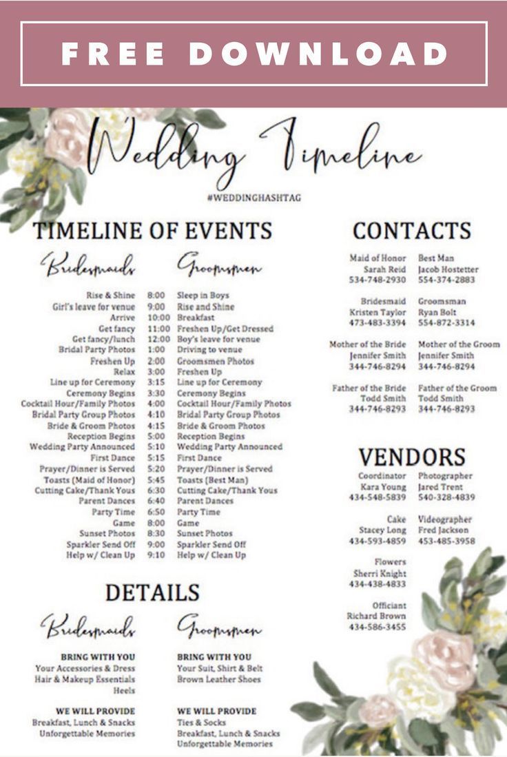 wedding planning schedule template sample