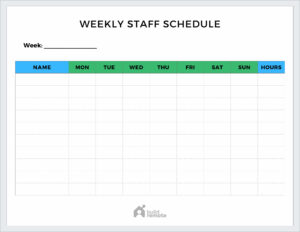 Printable Weekly Staff Schedule Template