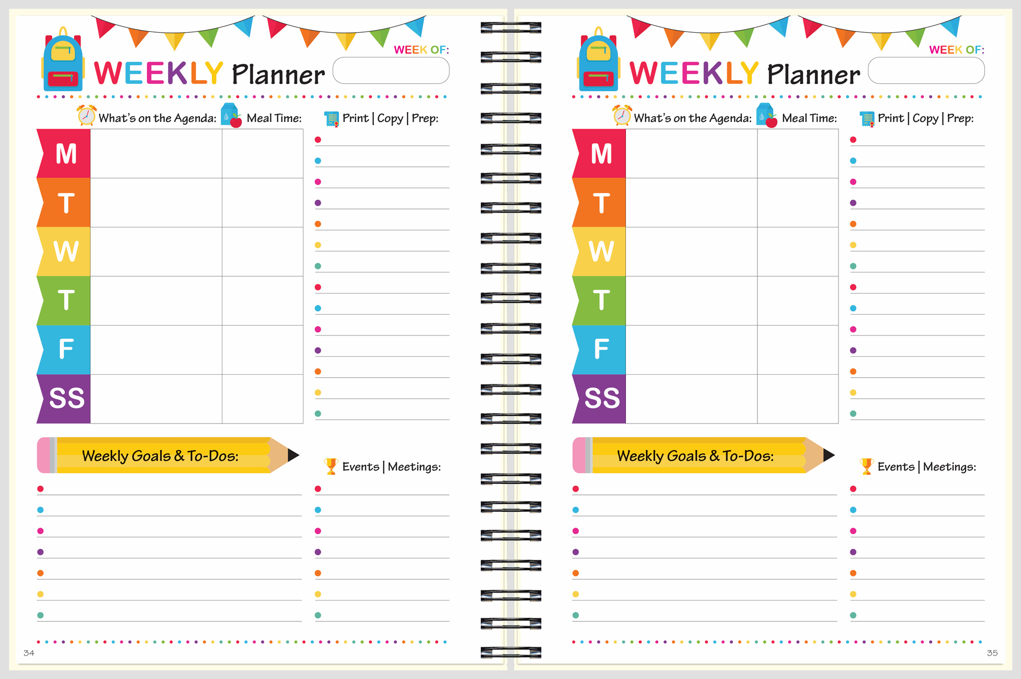weekly student planner template example