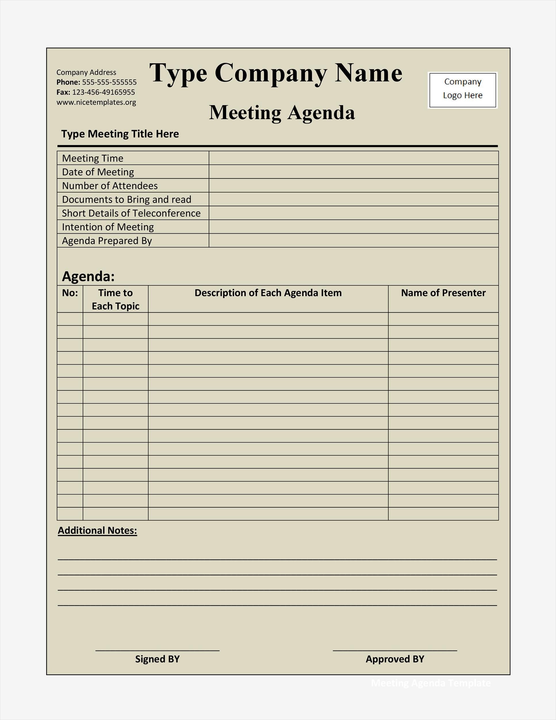 work meeting agenda template example
