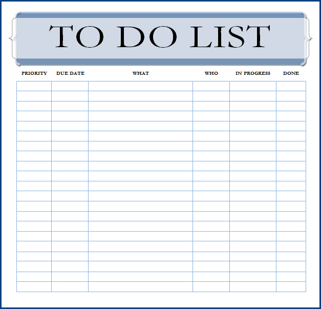 work to do list template example